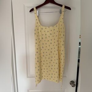 Abercrombie & Fitch butter yellow mini dress with matching scrunchie